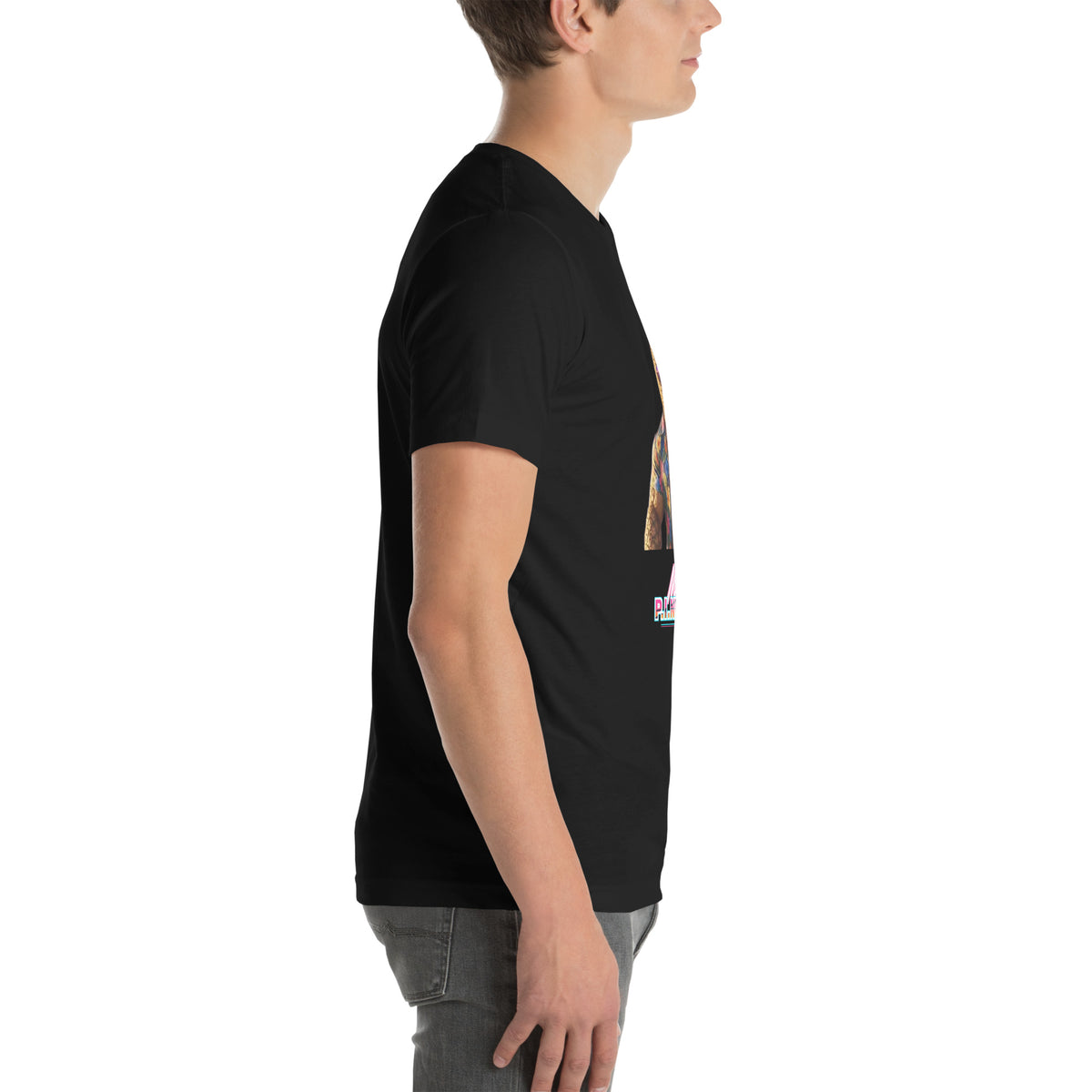 Men's Black t-shirt with a pineapple character bust print — Miami P.I.NEAPPLE Bust Tee