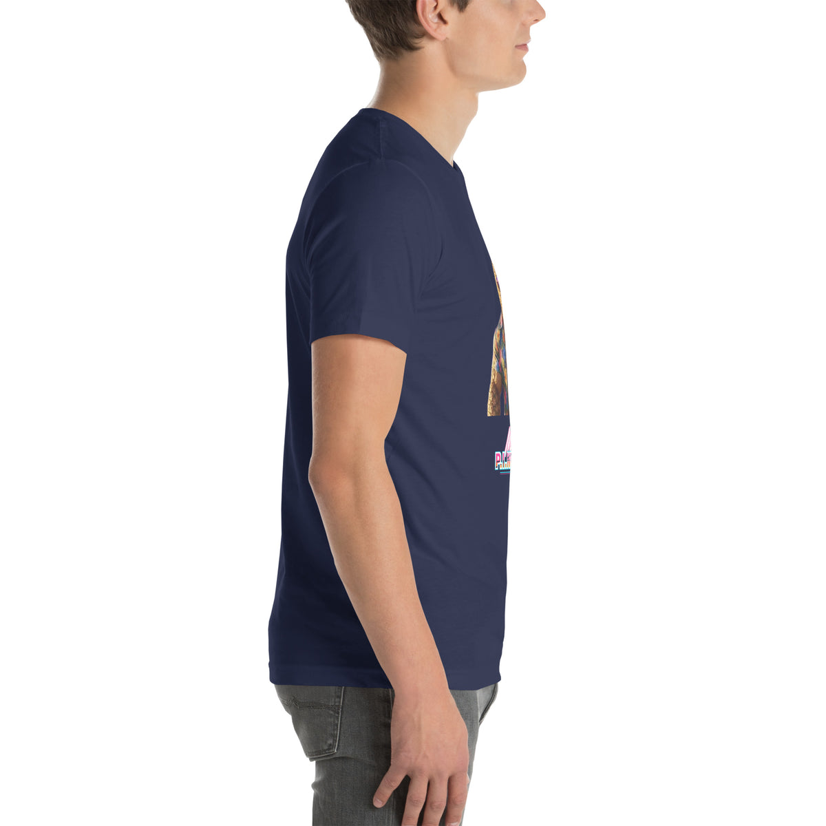 Men's Navy t-shirt with a pineapple character bust print — Miami P.I.NEAPPLE Bust Tee