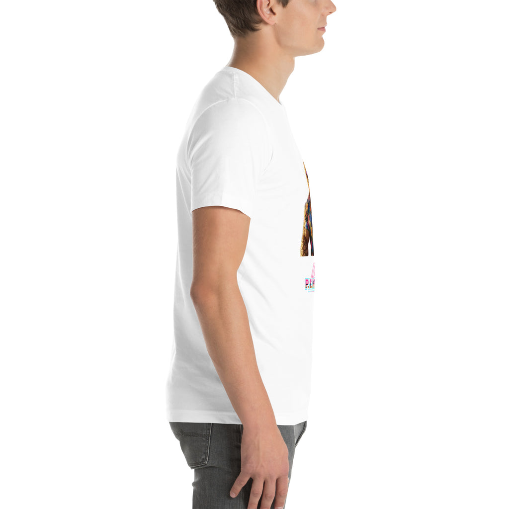 Men's White t-shirt with a pineapple character bust print — Miami P.I.NEAPPLE Bust Tee
