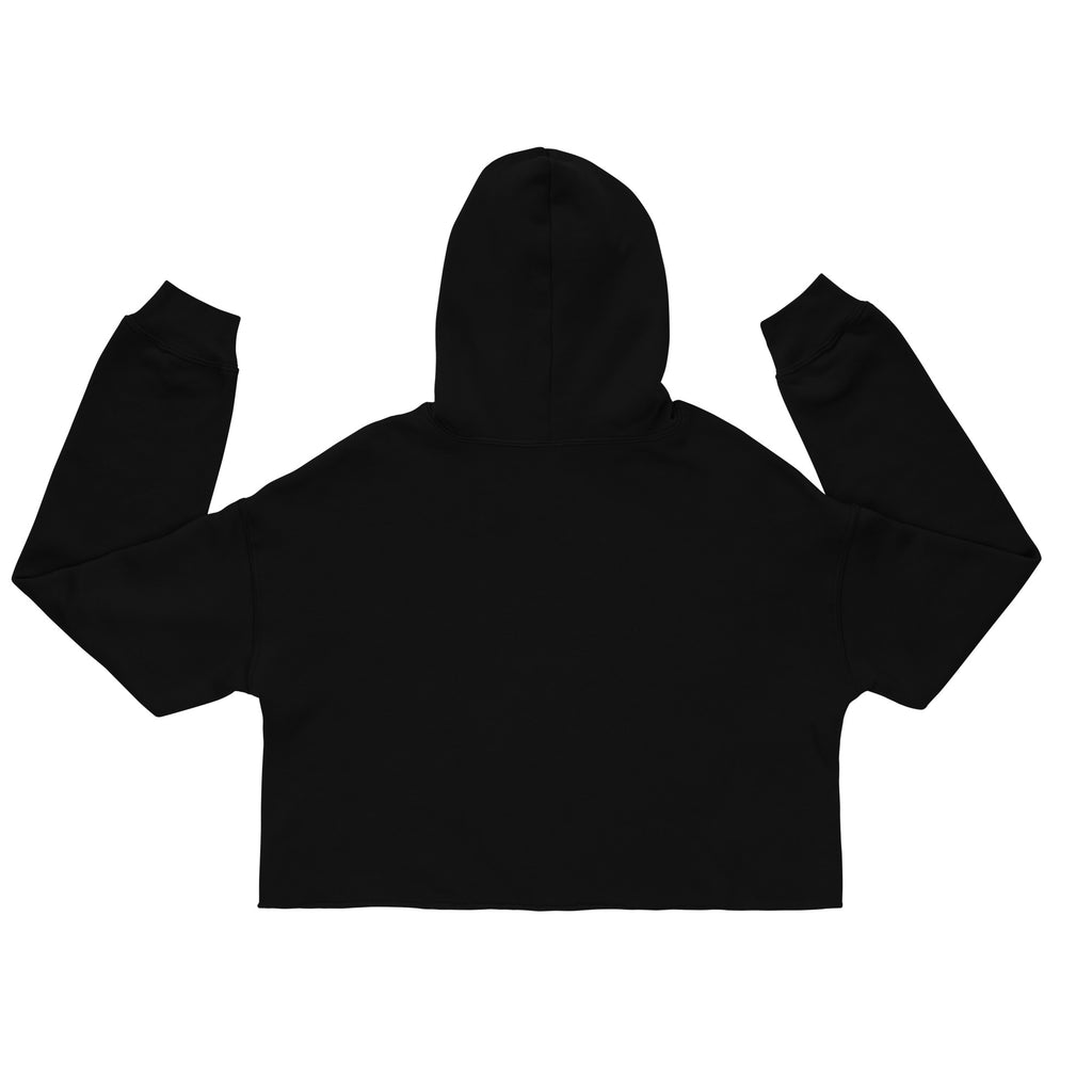 Women's Black cropped hoodie with the Miami P.I.NEAPPLE retro logo print