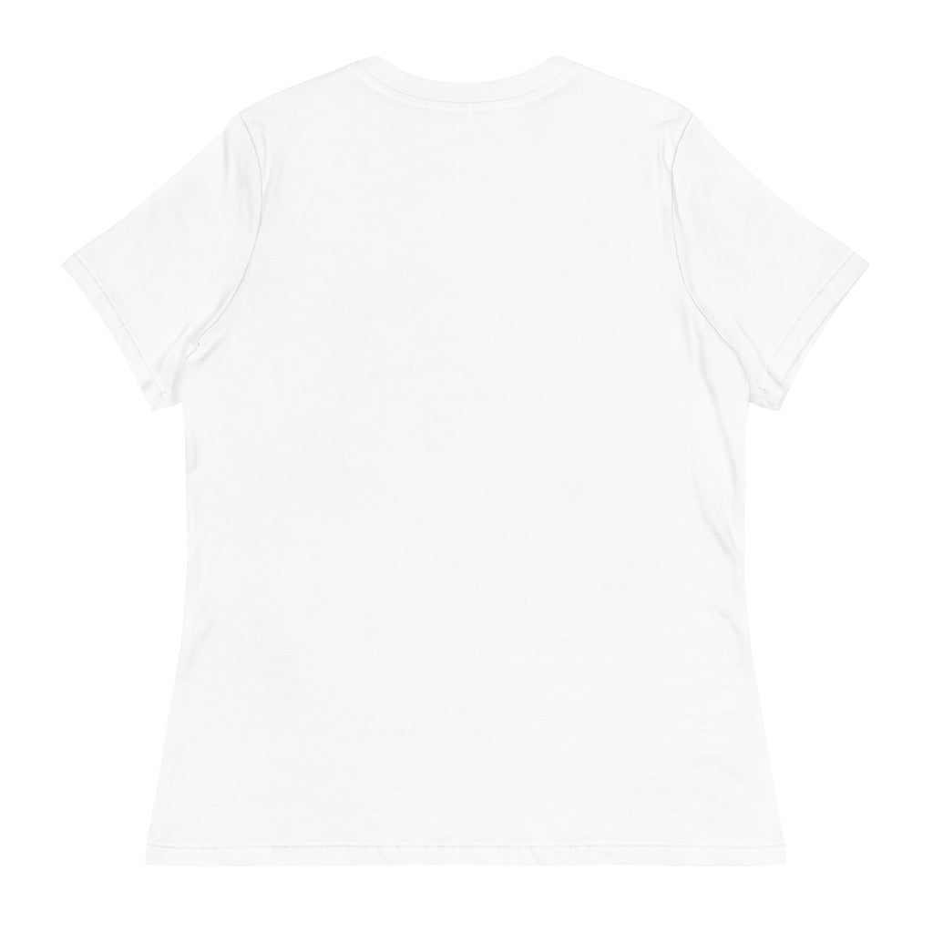 Women's White relaxed t-shirt with the Miami P.I.NEAPPLE retro logo print